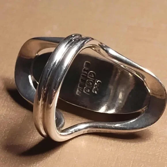 Ring - Green Aventurine and .925 sterling silver, size 7 - Picture 5 of 7